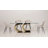 Modern Rectangular Dining Table, 78.7"  Tempered Glass Top and 360° Rotatable Stainless Steel Double "C" Base-813300997