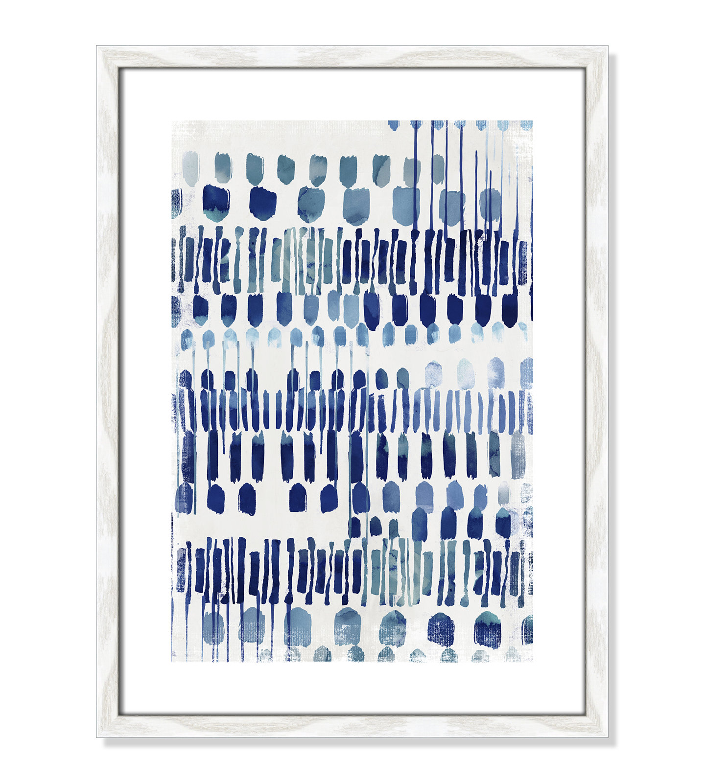 Fynn "Continuously I" Painting by Eva Watts, 23" H x 17" W x 0.75" D, White Wood Grain Framed Paper, White