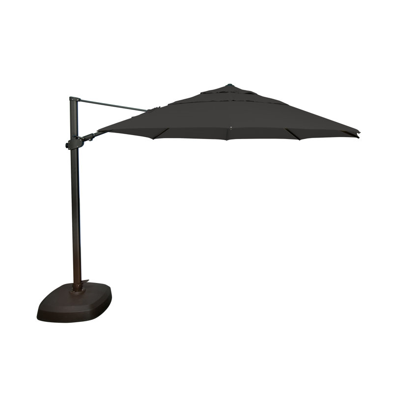 Parasol en porte-à-faux Sunbrella® 12,3 pi Tavin, Noir, Toile Sunbrella® noir corbeau
