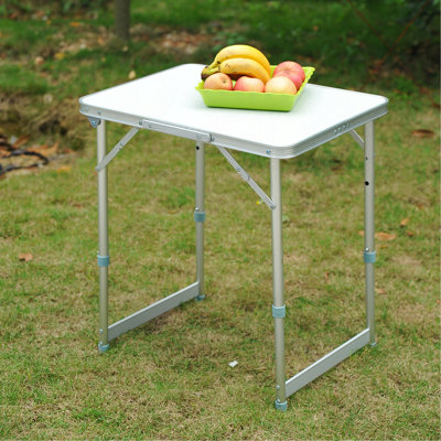 Outsunny 23" Folding Camping Table With Height Adjustability, Lightweight Portable Table With Carry Handle, Outdoor Folding Table Camping Accessories