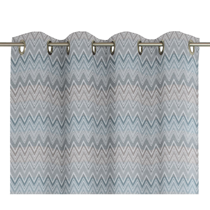Kurtus Room Darkening Curtain Single Panel, 132cm Width x 145cm Drop, Blue/Gray