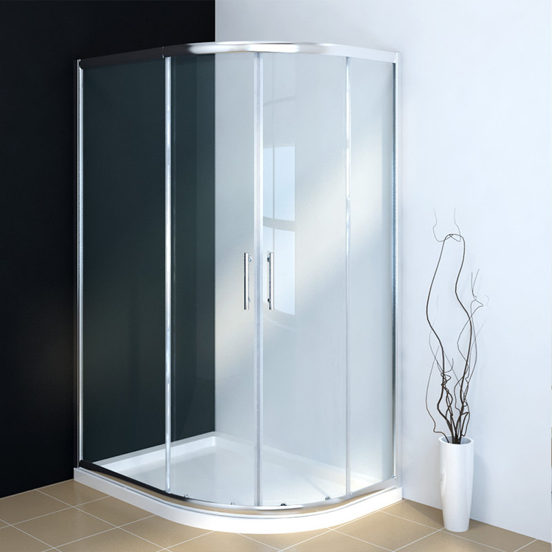Delphina Glass Offset Quadrant Shower Enclosure with Tray, Right, 1850mm H x 1000mm W x 800mm D