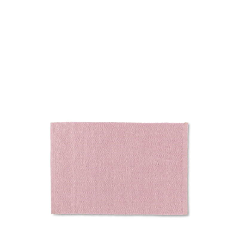 Rhombe Color Cotton Herringbone Rectangle Placemat, Rose