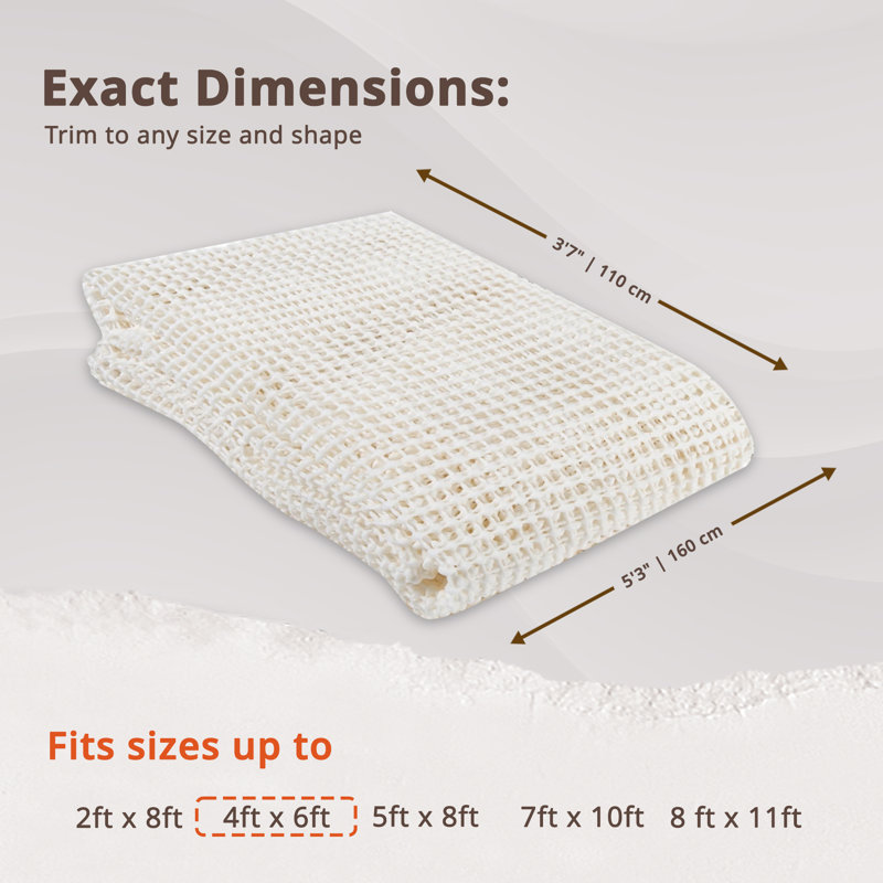 Sous-tapis intérieur / extérieur Mihos (0,2 po), Rectangle 3 pi 8 po x 5 pi 3 po