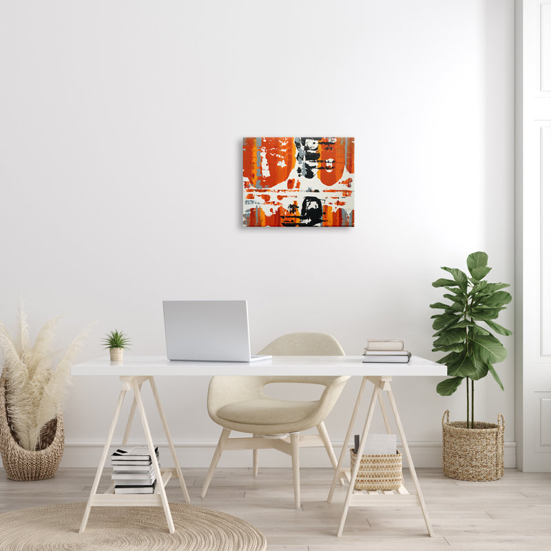 « burne orange momentum », reproduction, H 16 po x l 20 po x 1,5 po, Toile tendue