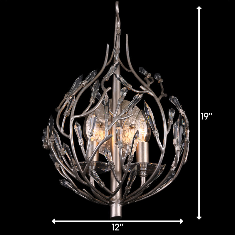 Bask 2-Light Crystal Wall Sconce - Gold Dust