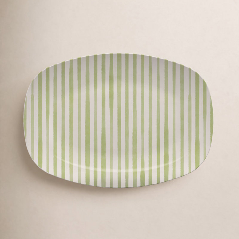Traychic Oval Resin Platter, Green