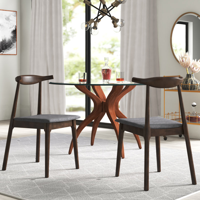 Chaise d'appoint en bois massif Rumley espresso