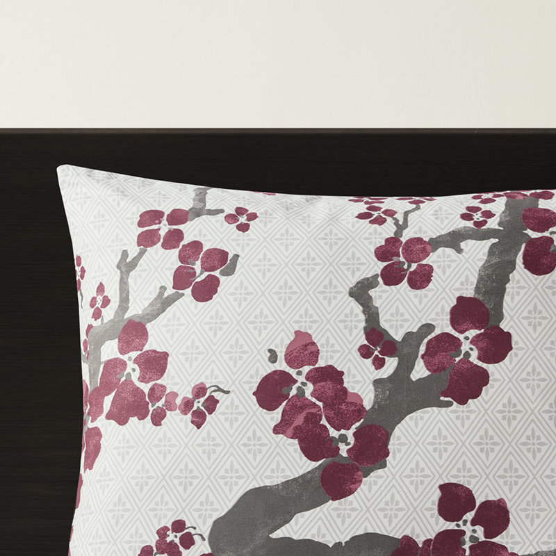 Housse de couette pour grand lit - Fleur de cerisier, coton, floral, attaches intérieures, literie lavable à la machine pour un imprimé floral à 100%, couette surdimensionnée, facile à nettoyer