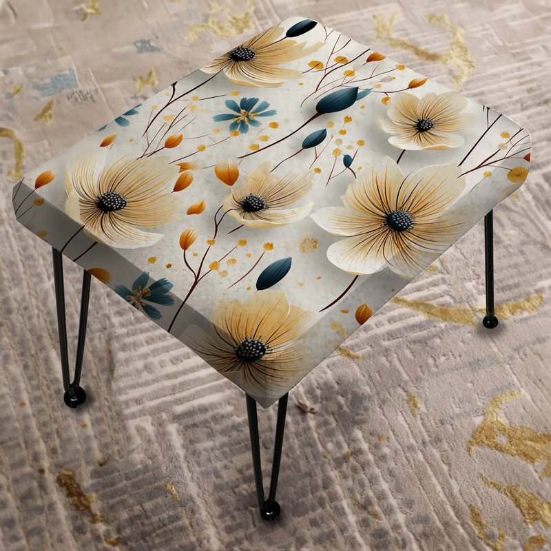 Simplicité en fleurs scandinaves X - Repose-pieds rectangulaire floral