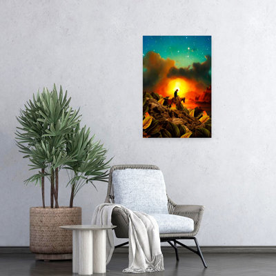 Patience Colorful Surreal Abstract Horse Landscape Sunset Wall Art Print
