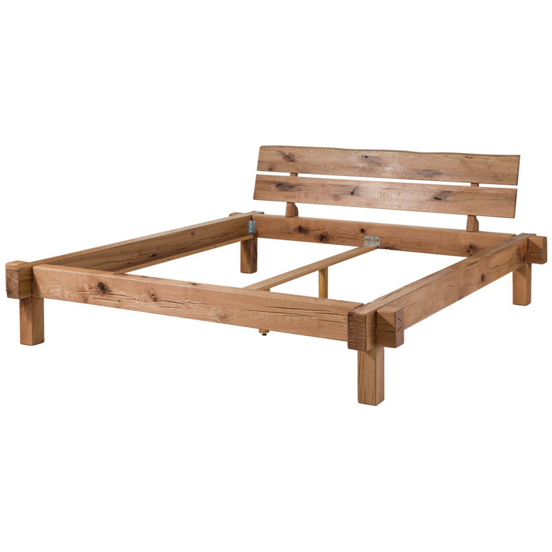Jangali Solid Wood Bed, Natural Oak, Super King (6')