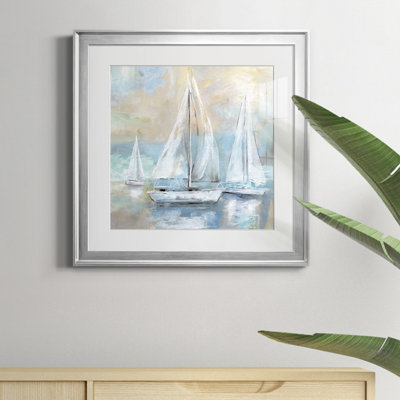 Sail Away - Matted and Framed Under Acrylic Glass, Large Living Room Wall Art