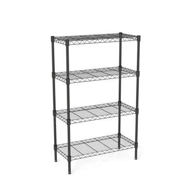 4-Tier Adjustable Heavy-Duty Wire Shelving Unit - Rust-Resistant Metal Storage Rack with 110 lbs Capacity per Shelf for Kitchen, Garage, Bathroom, and Pantry Organization