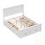 Structure de lit grand avec 6 tiroirs de rangement en bois-380227461