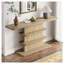 Console 63 pouces vintage avec rangement à 2 niveaux, banc d'entrée en bois naturel