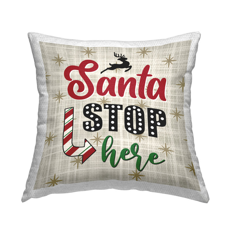 Coussin d'extérieur Santa Stop Here