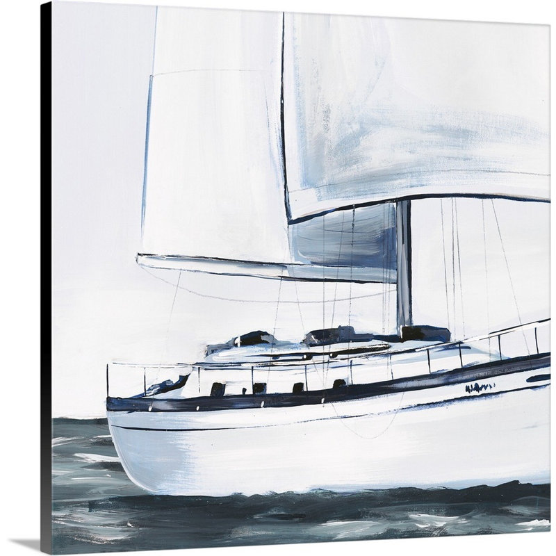 « sea faring life xviii », peinture sur toile, H 20 po x l 20 po x p 1,25 po, Toile tendue