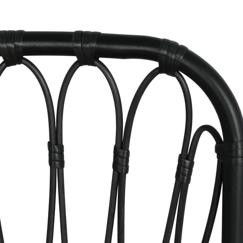 2 chaises d'extérieur avec coussins confortables - gris, fabrication en fer, pour le jardin, le patio, capacité de poids de 400 lb d'épaisseur en PE gris, structure solide,