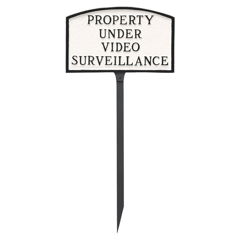 Petit panneau de propriété sous arche avec vidéo, Blanc / Noir