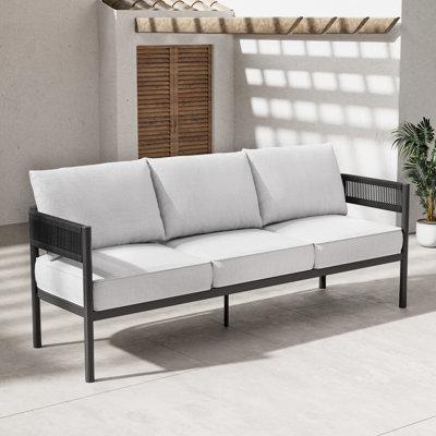 Maine 3-Person Wicker Outdoor Sofa by Latitude Run