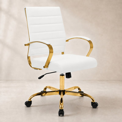 Fauteuil de bureau pivotant en cuir Naudain