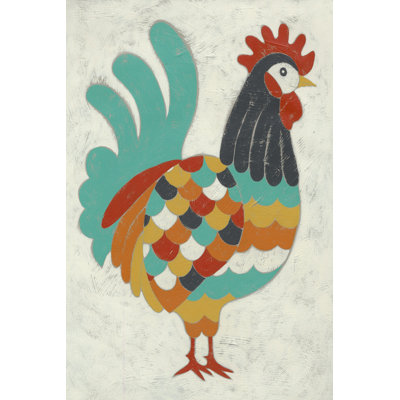 " Country Chickens I " by Chariklia Zarris Painting Print