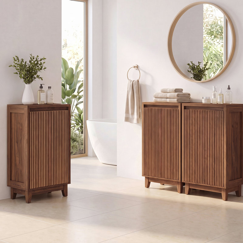  Armoire poubelle inclinable 12 gallons avec désodorisant et ion négatif, Noyer