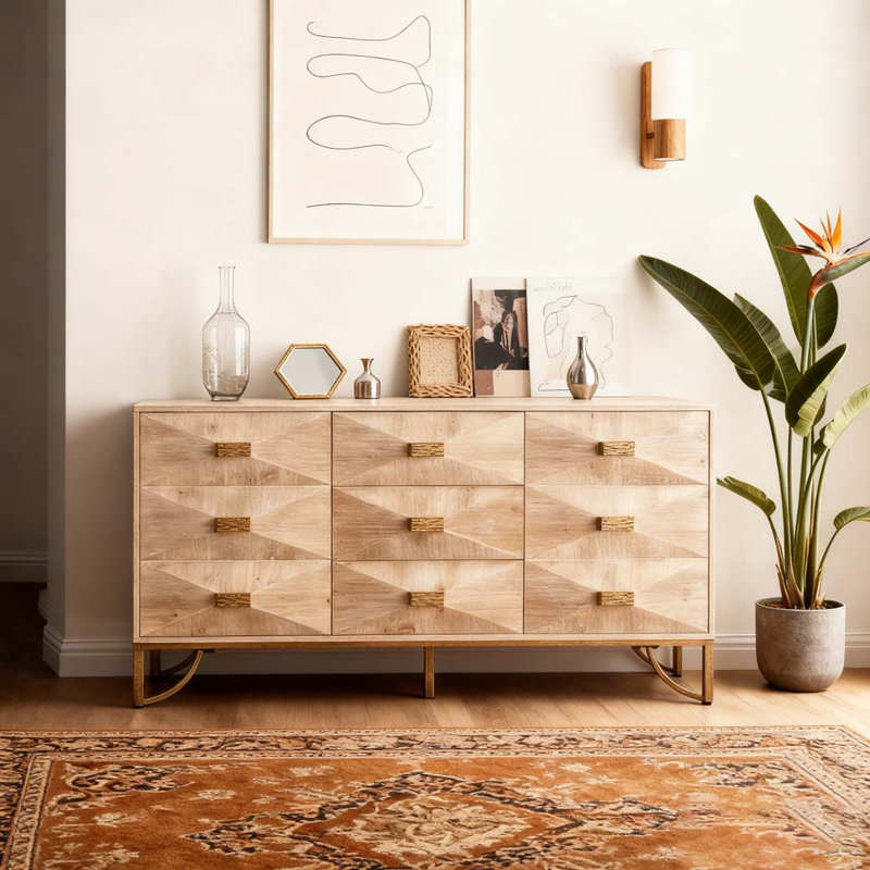 59.44" Light Wood Sideboard Buffet