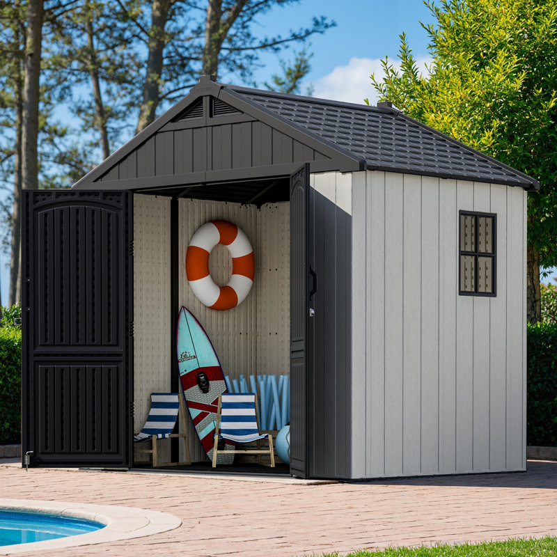 8 Ft. W X 6 Ft. D Resin Storage Shed, Black