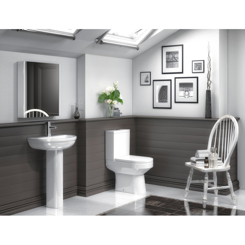 Nuie Harmony 500mm L x 416mm W White Vitreous China U-Shaped Sink with Overflow