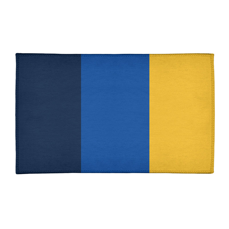 Tapis bleu royal rayures royal national hockey, Rectangle 5 pi x 7 pi