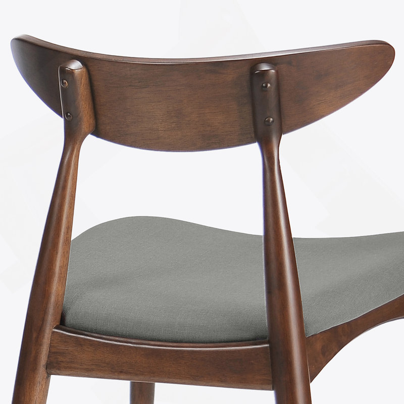 Chaises en tissu, ensemble de 2, Marron foncé, Gris clair