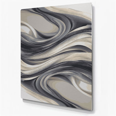 Abstract Landscape 85 Grey Metal Wall Art