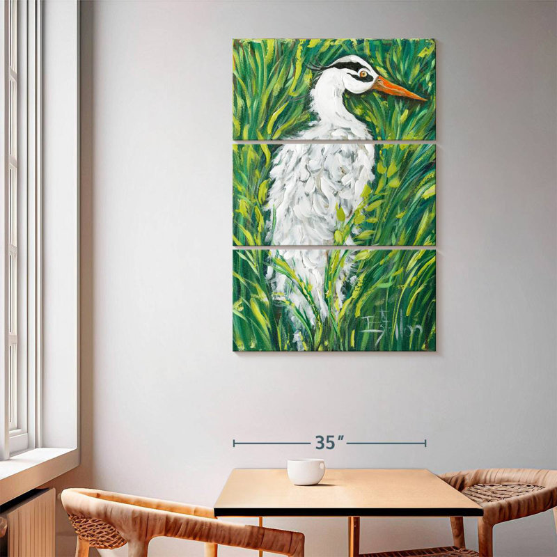 Brampt Fluffy White Egret, 65" H x 42" W