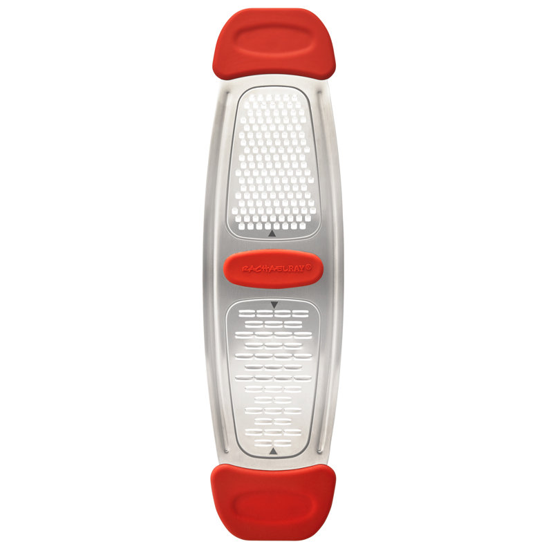 Rachael Ray Stainless Steel Multi-Grater with Silicone Handles, Red