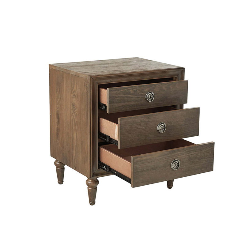 Table de chevet 3 tiroirs en bois