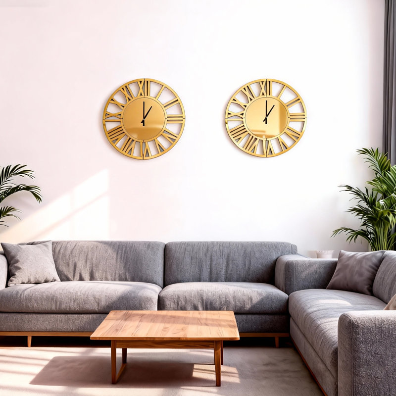 Petite horloge murale 17,72 po, Doré, Petit