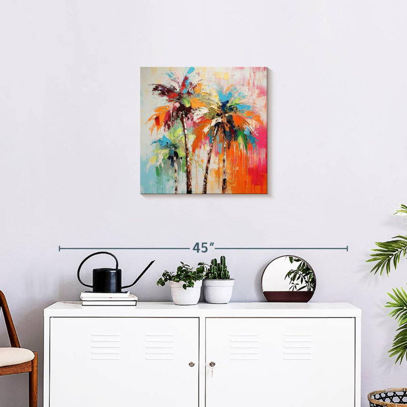 Harnek, palmiers tropicaux colorés I, H 20 po x l 20 po