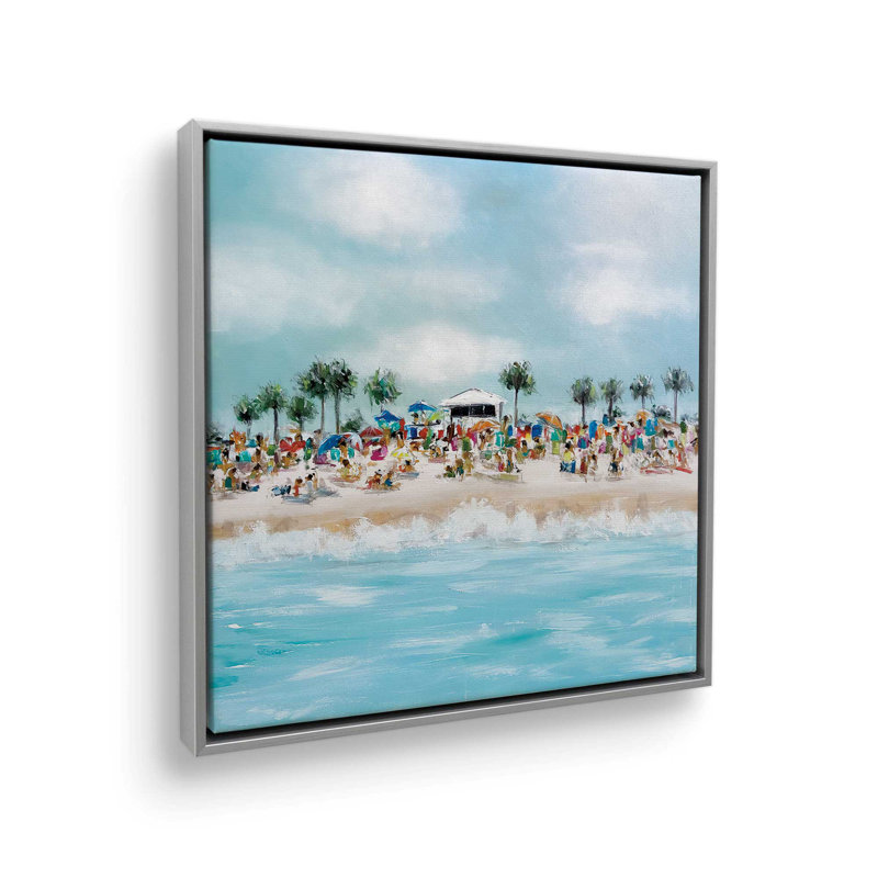 Imprimé Palm Shore Festival, H 12,75 po x l 12,75 po, Chrome poli