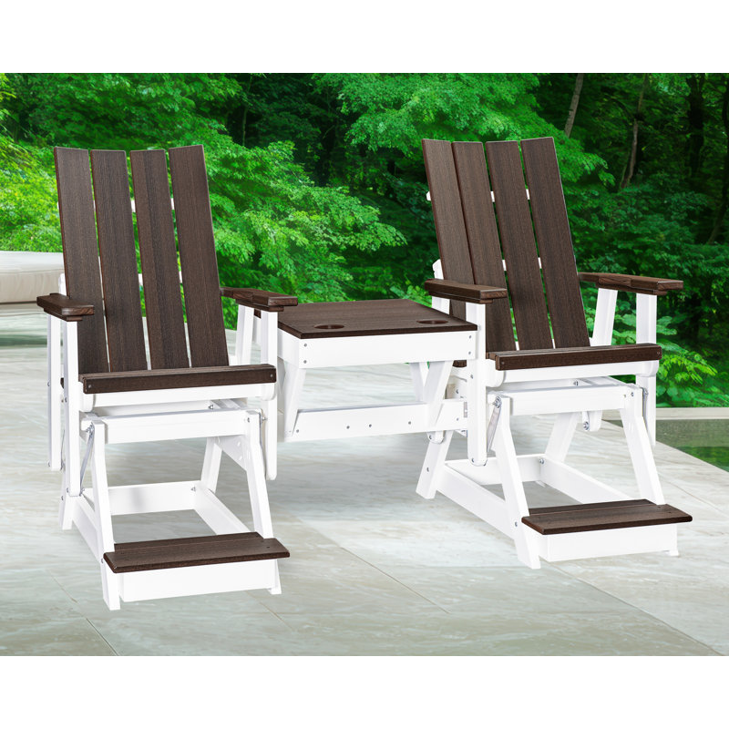 Fauteuil oscillant Brandon, Brun / blanc