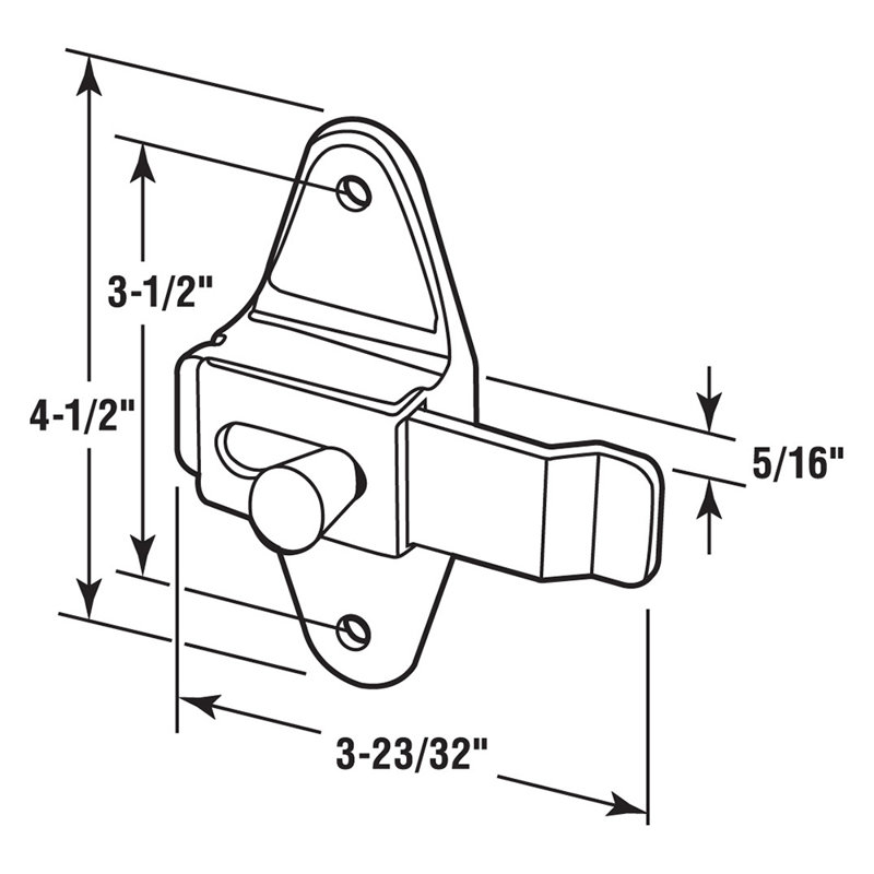 Loquet à glissière Prime-Line, 3-1 / 2 po H (paquet simple), Satin