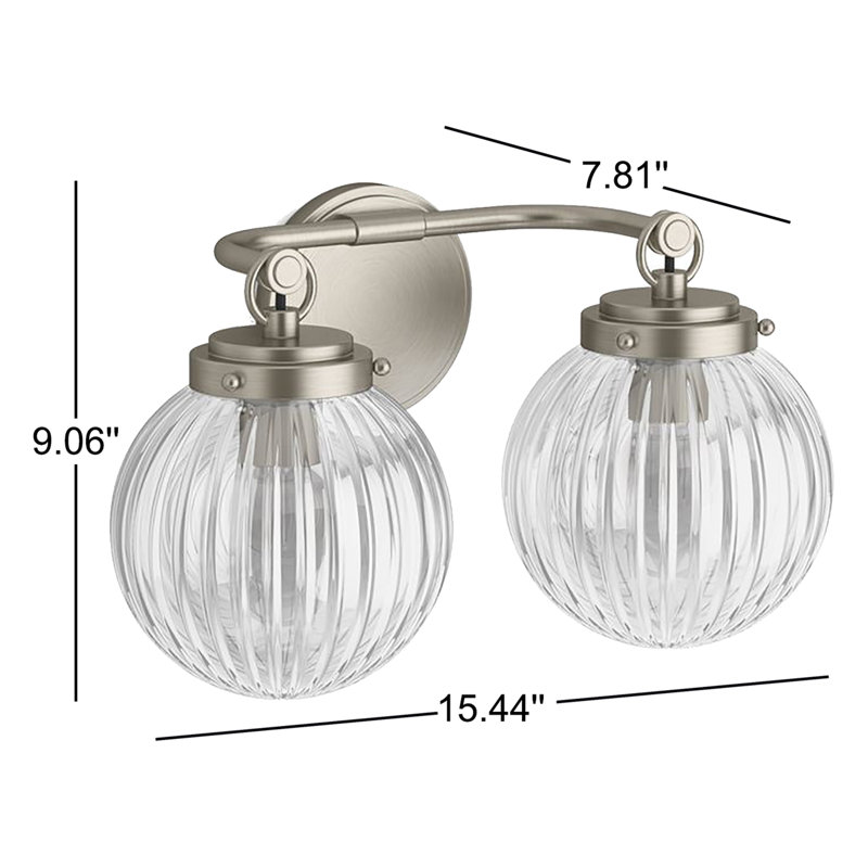 Embra By Studio McGee Two-Light Sconce, Brushed Nickel