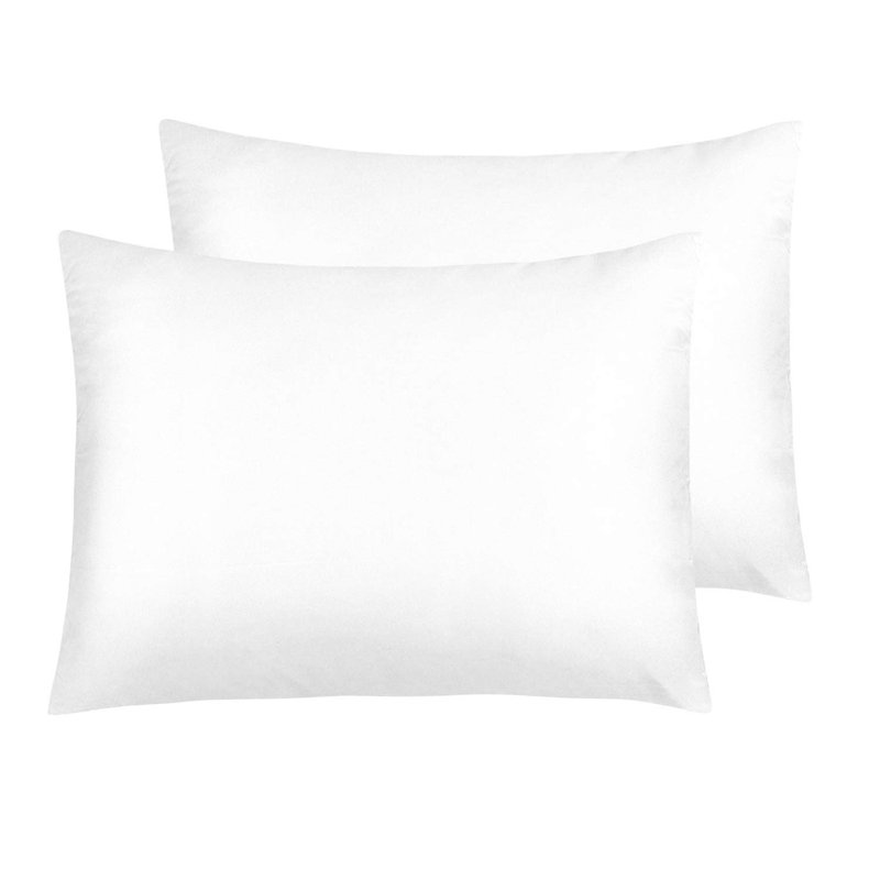 White Satin Silk Standard Pillowcases with Hidden Zipper
