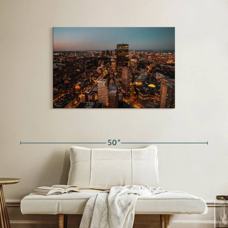Ravi Busy Boston Skyline, H 26 po x l 39 po