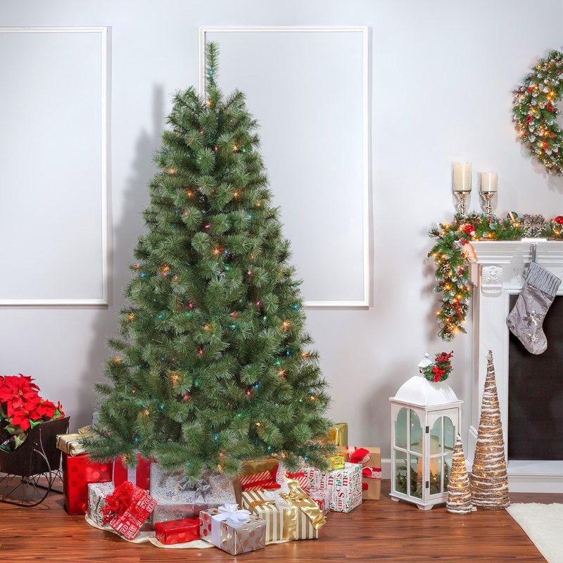 Arbre de Noël en cachemire vert 6 pi avec 200 lumières DEL Sentiments