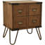 22.5" Tall Antique Style Storage End Table Side Table with 4 Drawers and Metal Hairpin Legs, Antique Walnut-703491976