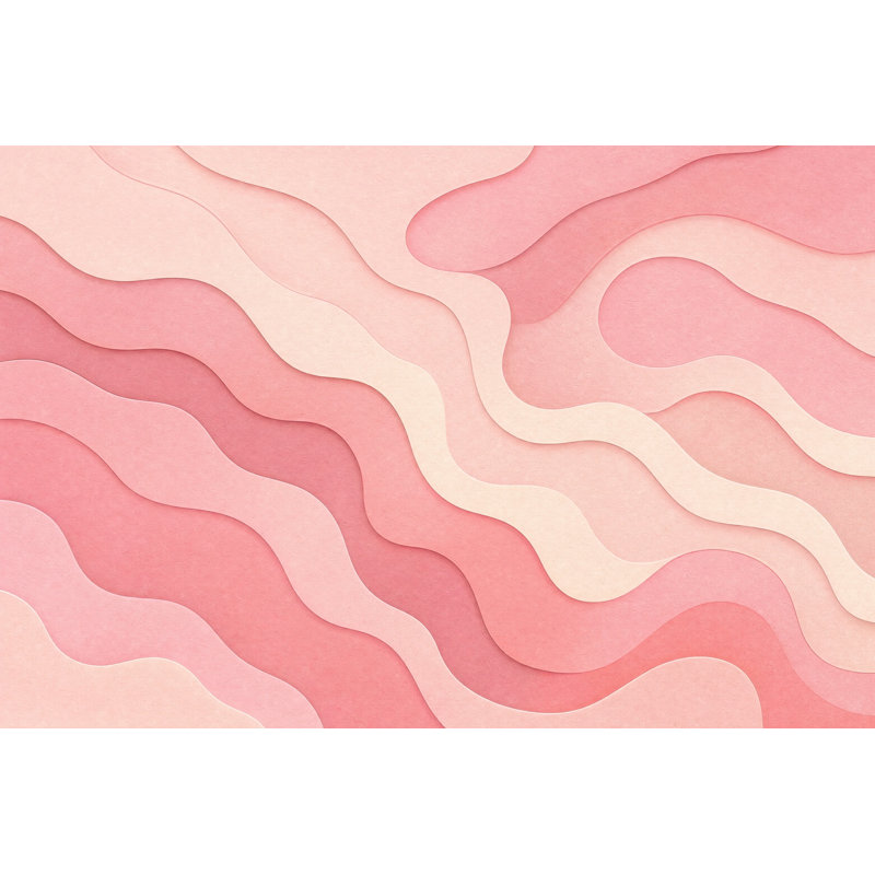 Papier peint abstrait avec vagues abstraites découpées sur papier découpé, 160 po x 108 po, Texturé non collé