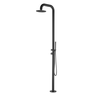 Douche d'extérieur autoportante en acier inoxydable