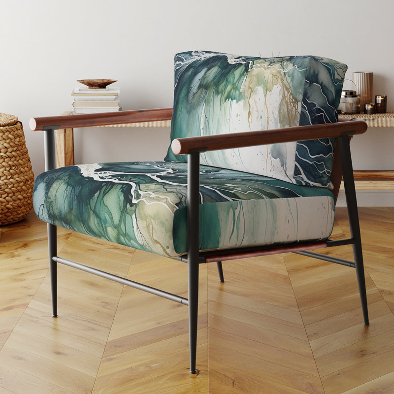 Chaise d'appoint rembourrée Green Green Marbré Dreamscape II, Noir